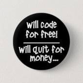 Grappige Code Ronde Button 5,7 Cm (Voorkant)