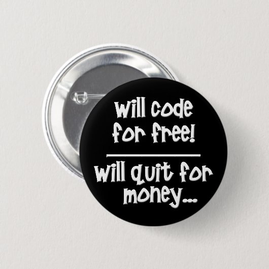 Grappige Code Ronde Button 5,7 Cm (Voorkant /achterkant)