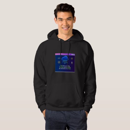 Grappige Codeer Residency, Retro Synthwave Neon Ha Hoodie (Voorkant volledig)