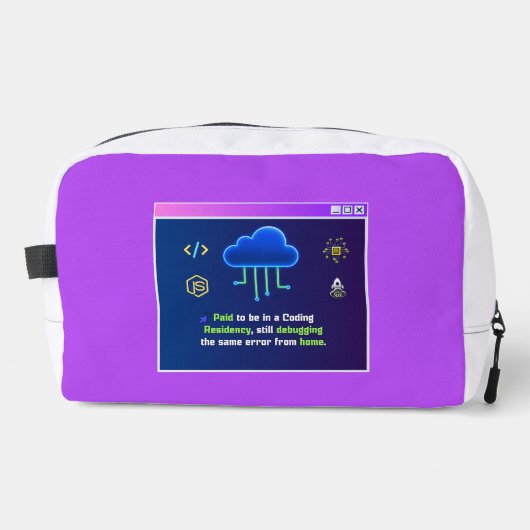 Grappige Codeer Residency, Retro Synthwave Neon Ha Toilettasje (Voorkant)