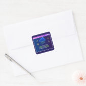 Grappige Codeer Residency, Retro Synthwave Neon Ha Vierkante Sticker (Envelop)