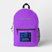 Grappige Codeer Residentie, Retro Synthwave Neon H Bedrukte Rugzak (Voorkant)