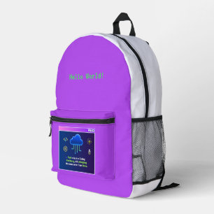 Grappige Codeer Residentie, Retro Synthwave Neon H Bedrukte Rugzak