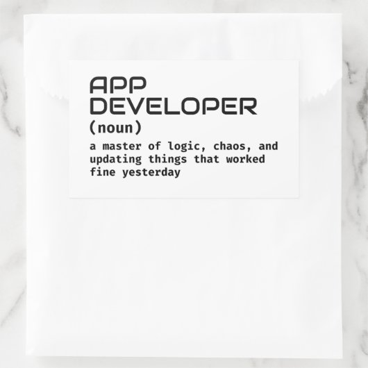 Grappige Coder Definition Sticker (Tas)