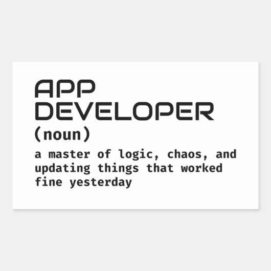 Grappige Coder Definition Sticker (Voorkant)