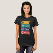 Grappige Coder Programmeur Coding Eet Slaap Code R T-shirt (Voorkant volledig)