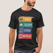 Grappige Coder Programmeur Coding Eet Slaap Code R T-shirt (Voorkant)