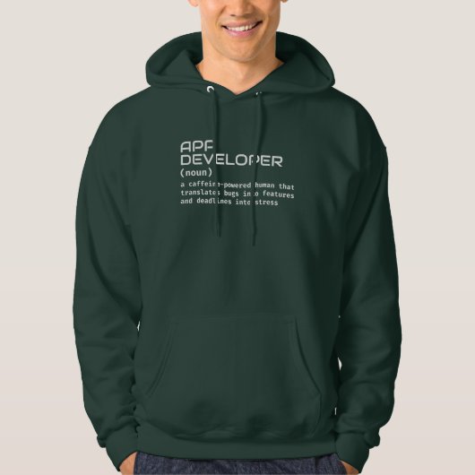 Grappige coderingsdefinitie - App Developer Hoodie (Voorkant)