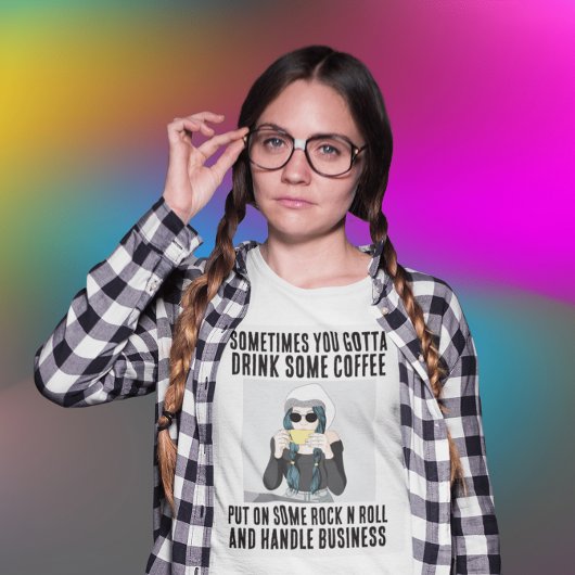 GRAPPIGE COFFEE ROCK N ROLL DAMES T-SHIRTS