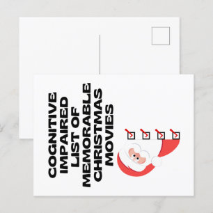Grappige Cognitive Christmas Movie List Feestdagenkaart