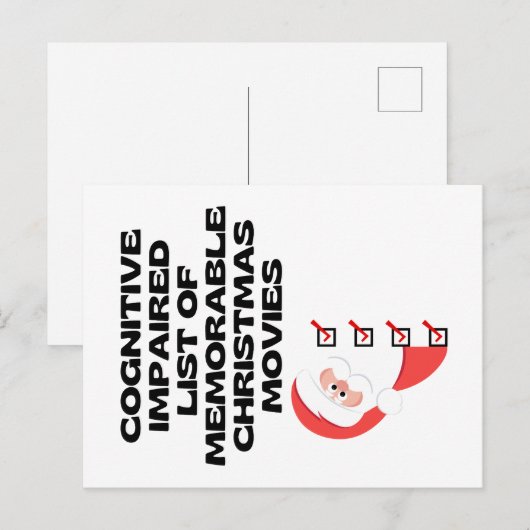 Grappige Cognitive Christmas Movie List Feestdagenkaart (Voorkant / Achterkant)