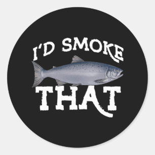 Grappige Coho Zalm Vissen Zoutwater Zoetwater Heng Ronde Sticker