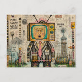 Grappige Collage Algen Moeras Antitrump Mixed Medi Briefkaart (Voorkant)
