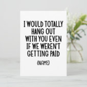 Grappige collega beste vriend aangepaste geschenk  feestdagenkaart (Staand voorkant)