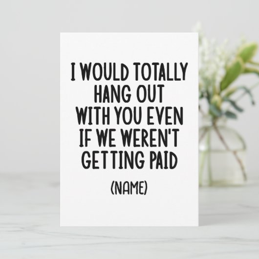 Grappige collega beste vriend aangepaste geschenk  feestdagenkaart (Staand voorkant)