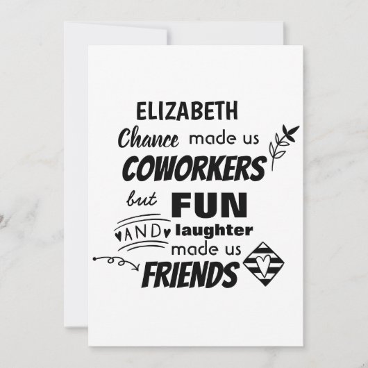 Grappige COLLEGA Die Weggaat Veel Succes Vaarwel V Kaart (Voorkant)