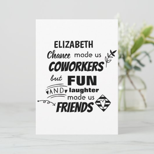 Grappige COLLEGA Die Weggaat Veel Succes Vaarwel V Kaart (Staand voorkant)