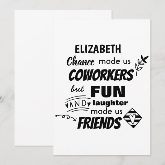 Grappige COLLEGA Die Weggaat Veel Succes Vaarwel V Kaart (Voorkant / Achterkant)