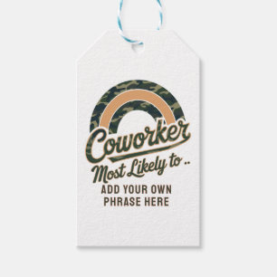 Grappige collega geschenken meest waarschijnlijk: cadeaulabel
