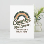 Grappige collega geschenken meest waarschijnlijk: kaart (Staand voorkant)