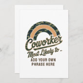 Grappige collega geschenken meest waarschijnlijk: kaart (Voorkant / Achterkant)