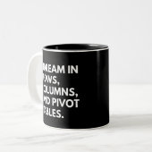 Grappige collega-uitspraak voor data-analist tweekleurige koffiemok (Voorkant links)