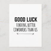 Grappige collega vertrekt voor hem briefkaart (Voorkant)