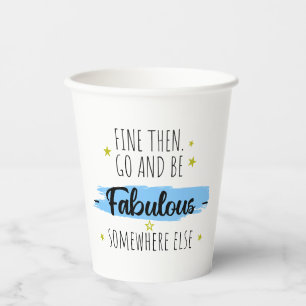 Grappige collega vertrekt, weg voor collega papieren bekers