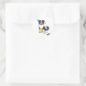 Grappige Collie hond gemorste mayonaise Ronde Sticker (Tas)
