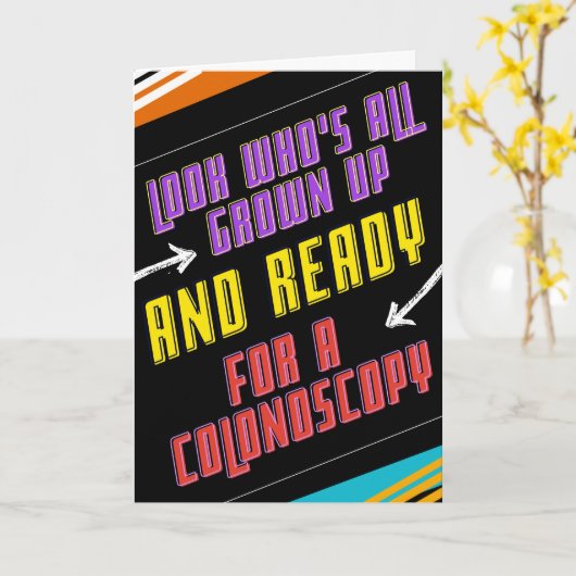 Grappige colonoscopie Happy Birthday Wenskaart Kaart (Gele Bloem)