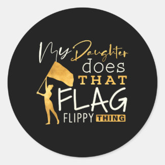 Grappige Color Guard Moeder Vader Dochter Doet Die Ronde Sticker