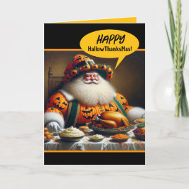Grappige combinatie Halloween, Thanksgiving en Ker Kaart