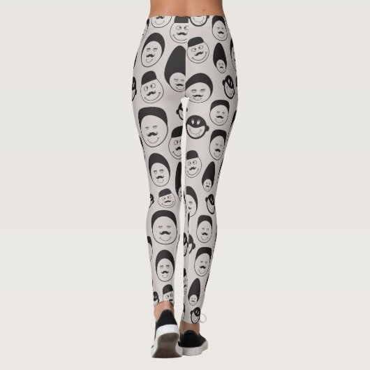 Grappige Comic Faces Leggings (Achterkant)