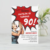 Grappige Comic Halloween Verrassing 90e Verjaardag Kaart (Staand voorkant)