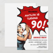 Grappige Comic Halloween Verrassing 90e Verjaardag Kaart (Voorkant / Achterkant)