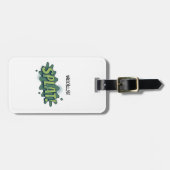 Grappige comic pop art splat typografie bagagelabel (Voorkant horizontaal)