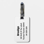 Grappige comic pop art splat typografie bagagelabel (Achterkant verticaal)