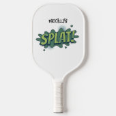 Grappige comic pop art splat typografie pickleball paddle (Voorkant)