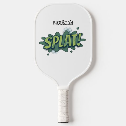 Grappige comic pop art splat typografie pickleball paddle (Voorkant)