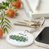 Grappige comic pop art splat typografie sleutelhanger (Voorkant Rechts)