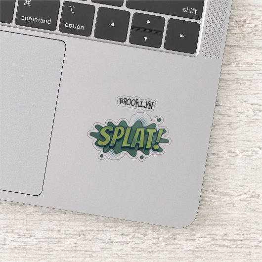 Grappige comic pop art splat typografie sticker (Detail)