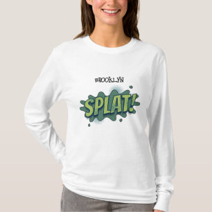 Grappige comic pop art splat typografie t-shirt
