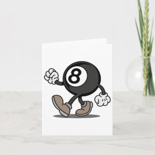 Grappige Comic Snooker biljartspeler 8-ll Kaart