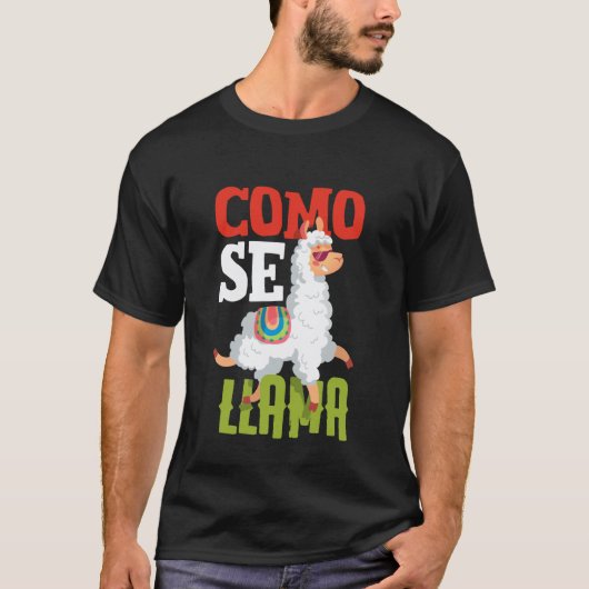 Grappige Como Se Llama Grappige Spaanse Lama Uitsp T-shirt (Voorkant)