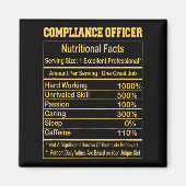 Grappige Compliance Officer Voedingsfeiten Motivat Magneet (Voorkant)