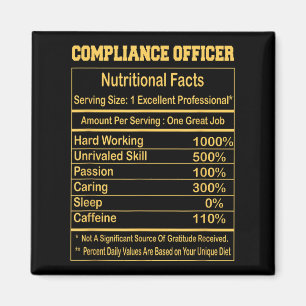 Grappige Compliance Officer Voedingsfeiten Motivat Magneet
