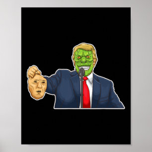 Grappige complot-theorie reptiel Donald Trump  Poster