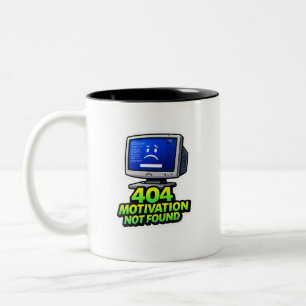 Grappige Computer 404 Motivatie Koffiemok Tweekleurige Koffiemok