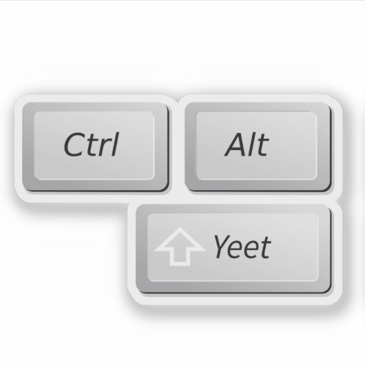 Grappige Computer Geek Laptop Prank Toch Delete Ke Sticker (Voorkant)