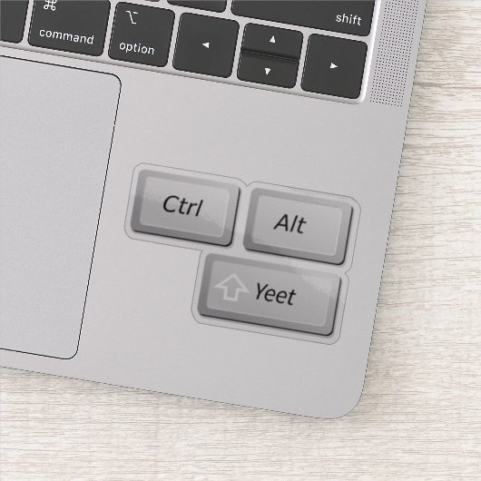 Grappige Computer Geek Laptop Prank Toch Delete Ke Sticker (Detail)